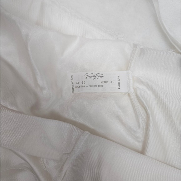 Vintage Vanity Fair White Nylon Camisole - Lace Trim‎ Slip Tank - Picture 5 of 6